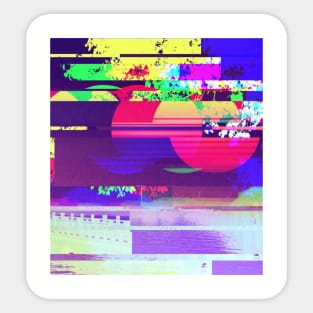 chroma retro sunrise glitch Sticker